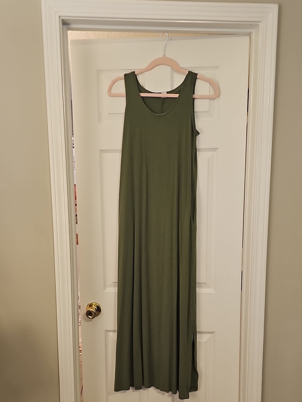Old Navy Olive Green Sleeveless Maxi Dress